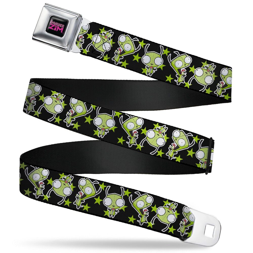 4584 Invader Zim Belt, Seatbelt Buckle Belt, Invader Zim GIR Poses